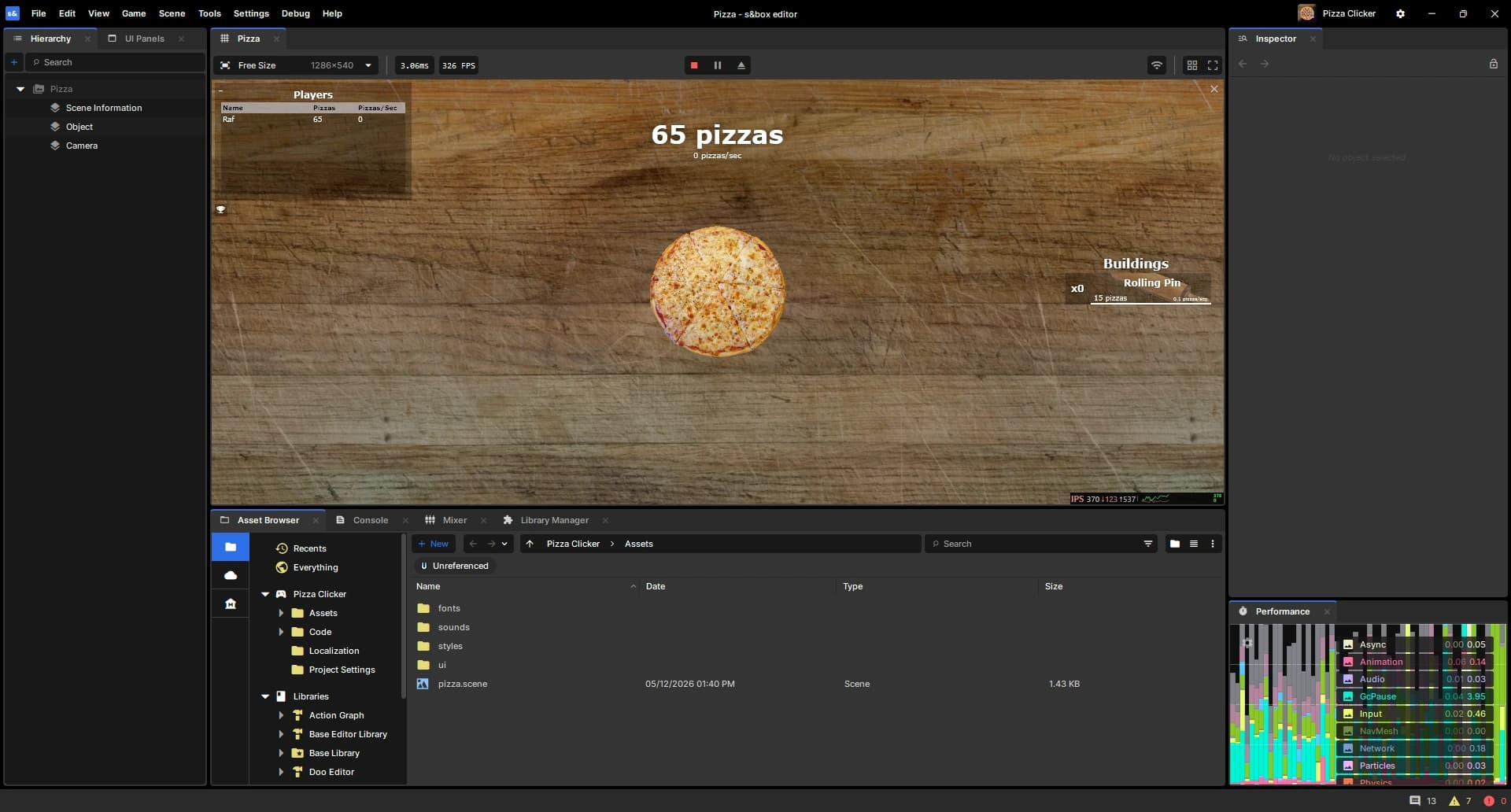 A downloaded gamemode opened in the s&box editor